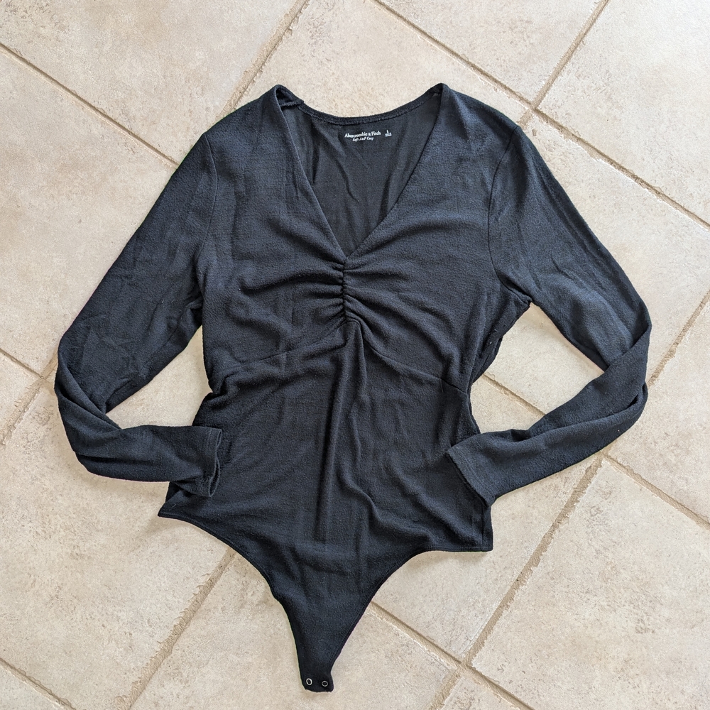 A&F Long Sleeve Deep V Bodysuit